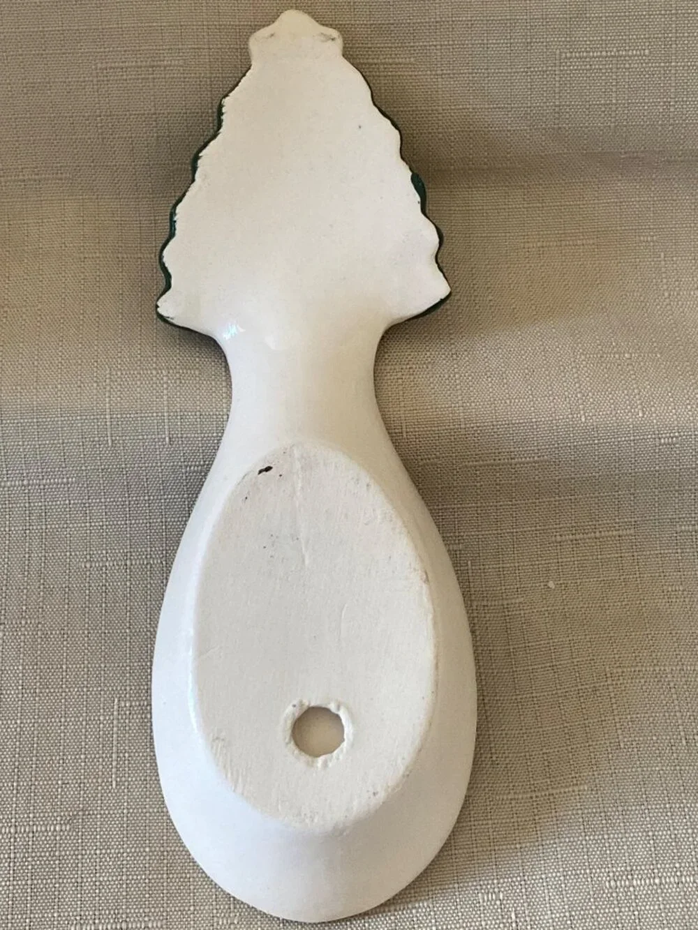 Christmas tree spoon  rest ceramic 8 inches kitchen tool vintage retro